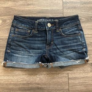 American Eagle Dark Wash Low Rise Shorts